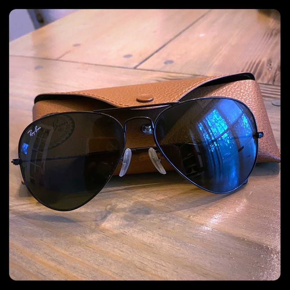 Black ray ban aviators size 58mm frames